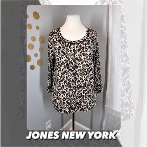 EUC Jones New York Sport Animal Print Top